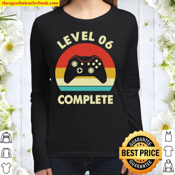 Level 6Th Complete – Retro 6 Years Wedding Anniversary Gift Women Long Sleeved