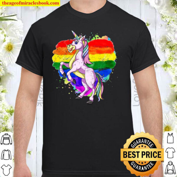Lgbt Pride Rainbow Flag Fantasy Fairy Animal Unicorn Shirt