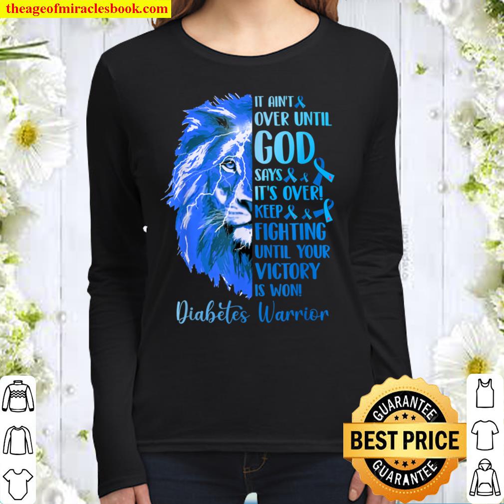 Lion Diabetes Warrior Fighting Until Your Victory Is Won Women Long Sleeved
