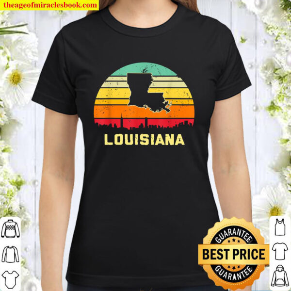Louisiana T-Shirt Vintage Retro Style Classic Women T-Shirt