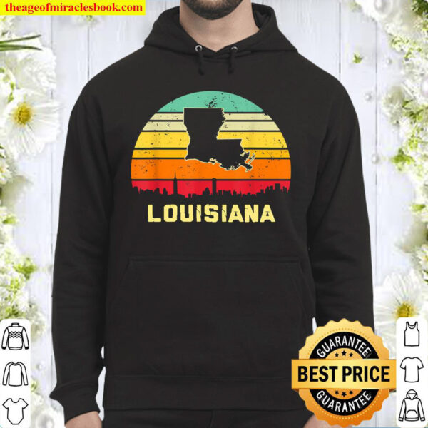 Louisiana T-Shirt Vintage Retro Style Hoodie
