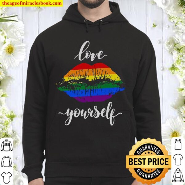 Love Yourself LGBTQ+ Flag Lips Hoodie