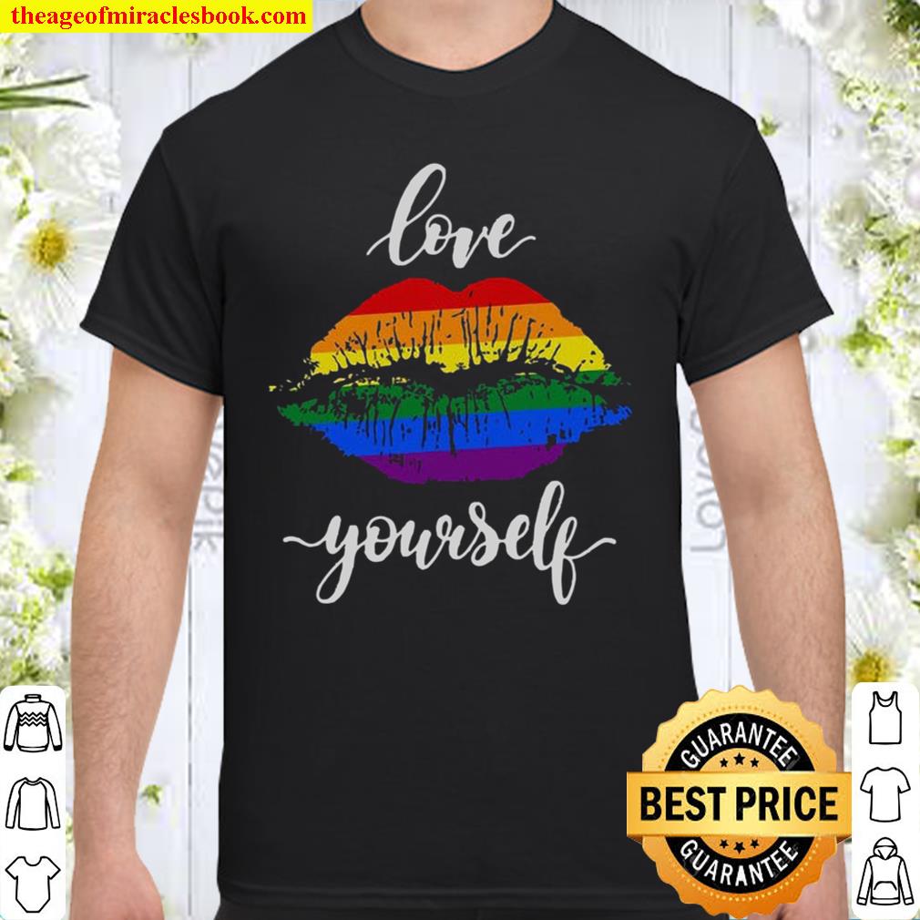 Love Yourself LGBTQ+ Flag Lips shirt, Hoodie, Long Sleeved, SweatShirt