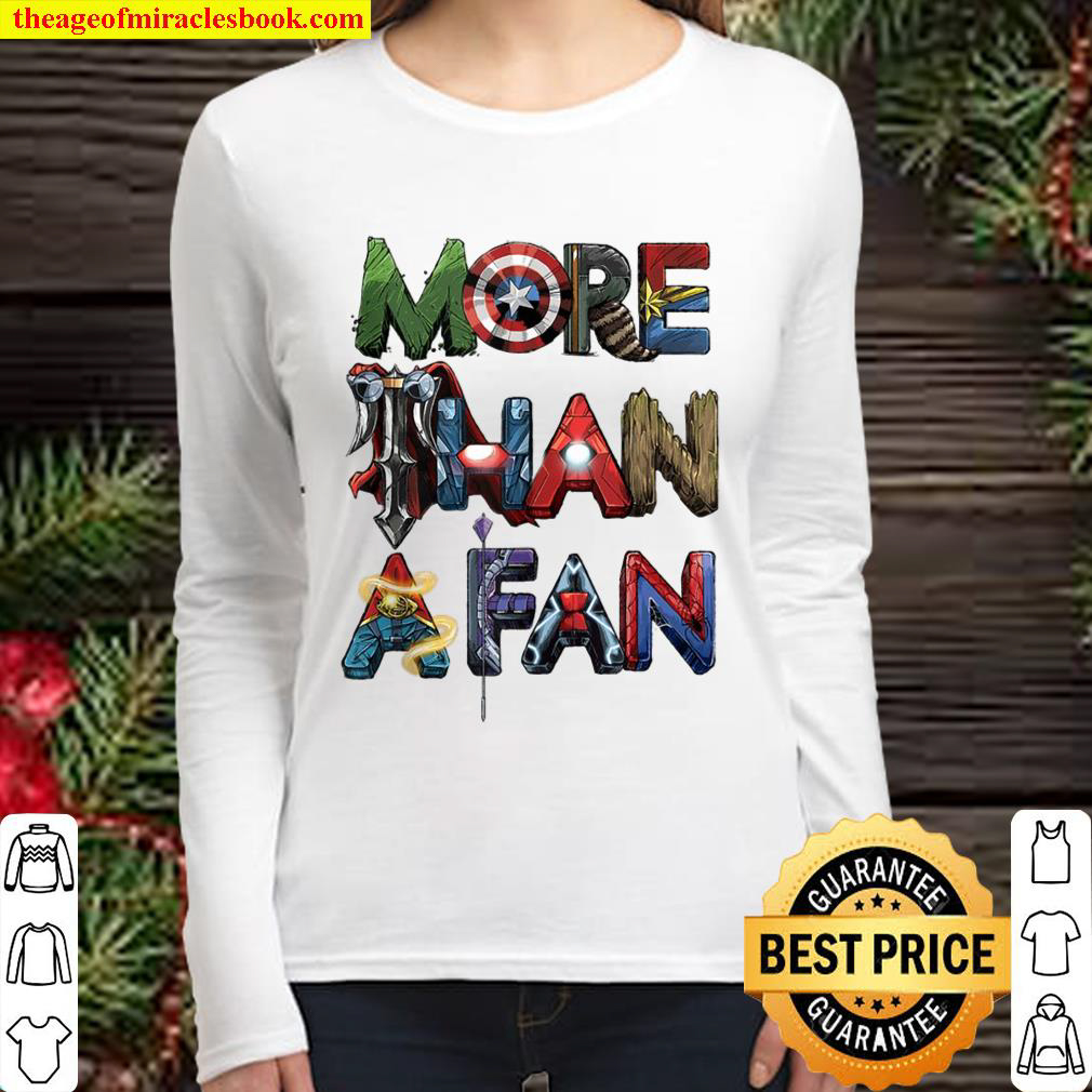 Marvel Avengers More Than A Fan Word Stack Women Long Sleeved