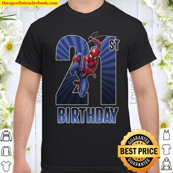 Boy's Marvel Spider-Man Swinging 5th Birthday Graphic Tee Royal Blue Small