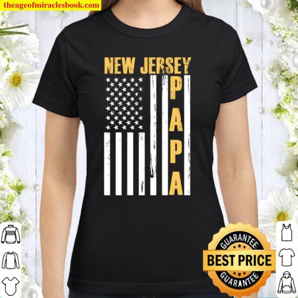 Mens New Jersey Proud Papa For Dad Grandpa - Father Day 2021 Classic Women T-Shirt