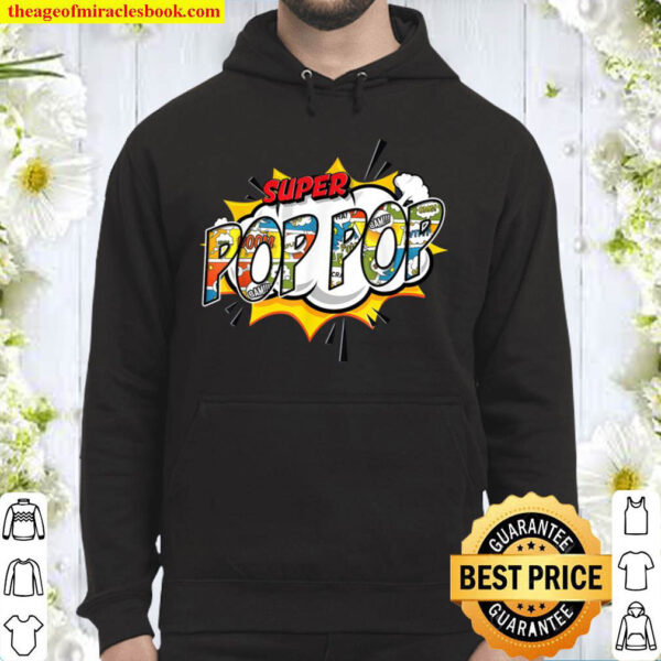 Mens Super Pop Pop Comic Style Family Gift For Your Grandpa Hoodie