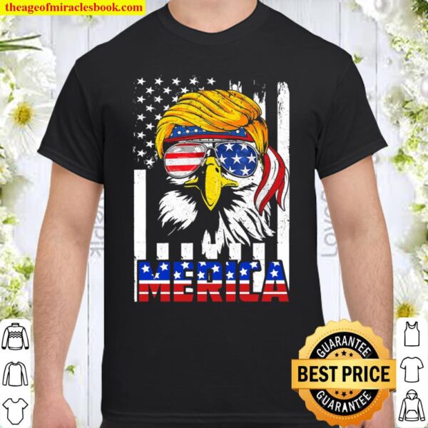 Merica Bald Eagle 4Th Of July Trump American Sunglass Headband Shirt