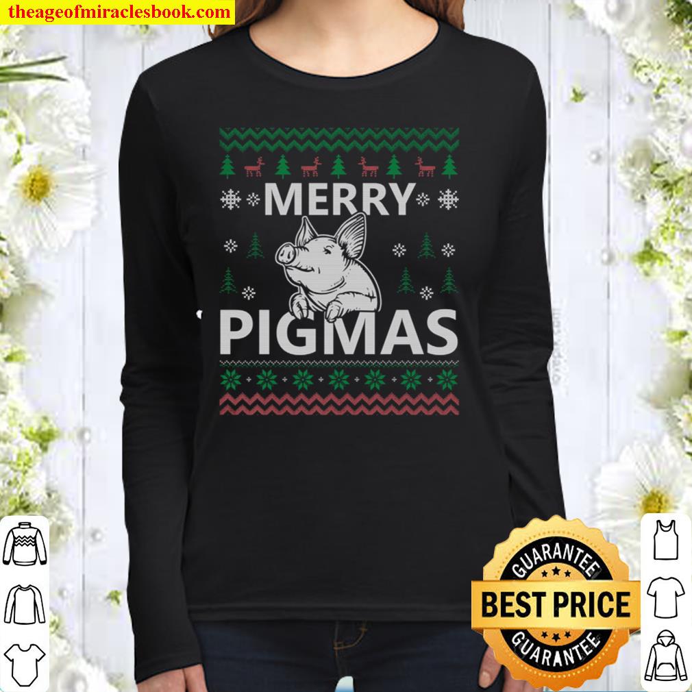 Merry Pigmas Funny Christmas Gifts Women Long Sleeved