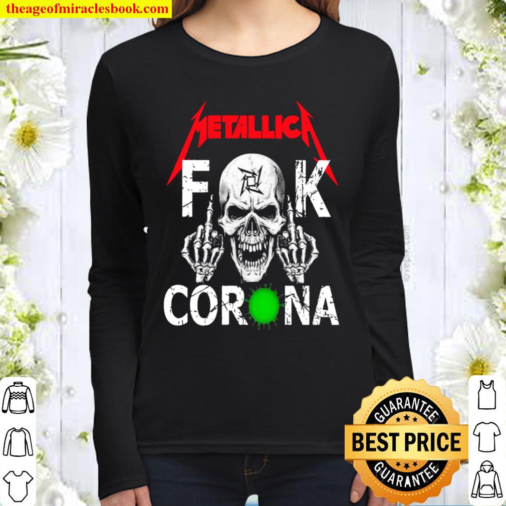 Metallica White Skull And Corona Women Long Sleeved