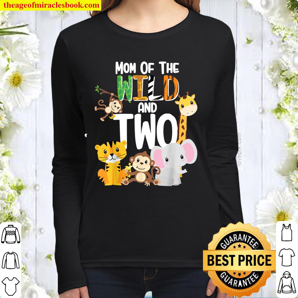 Mom Of The Wild and Two Zoo Theme Birthday Safari Jungle Women Long Sleeved