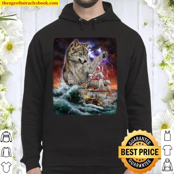 Monster Wolf Ambushes a Royal Navy Ship in the Ocean Hoodie