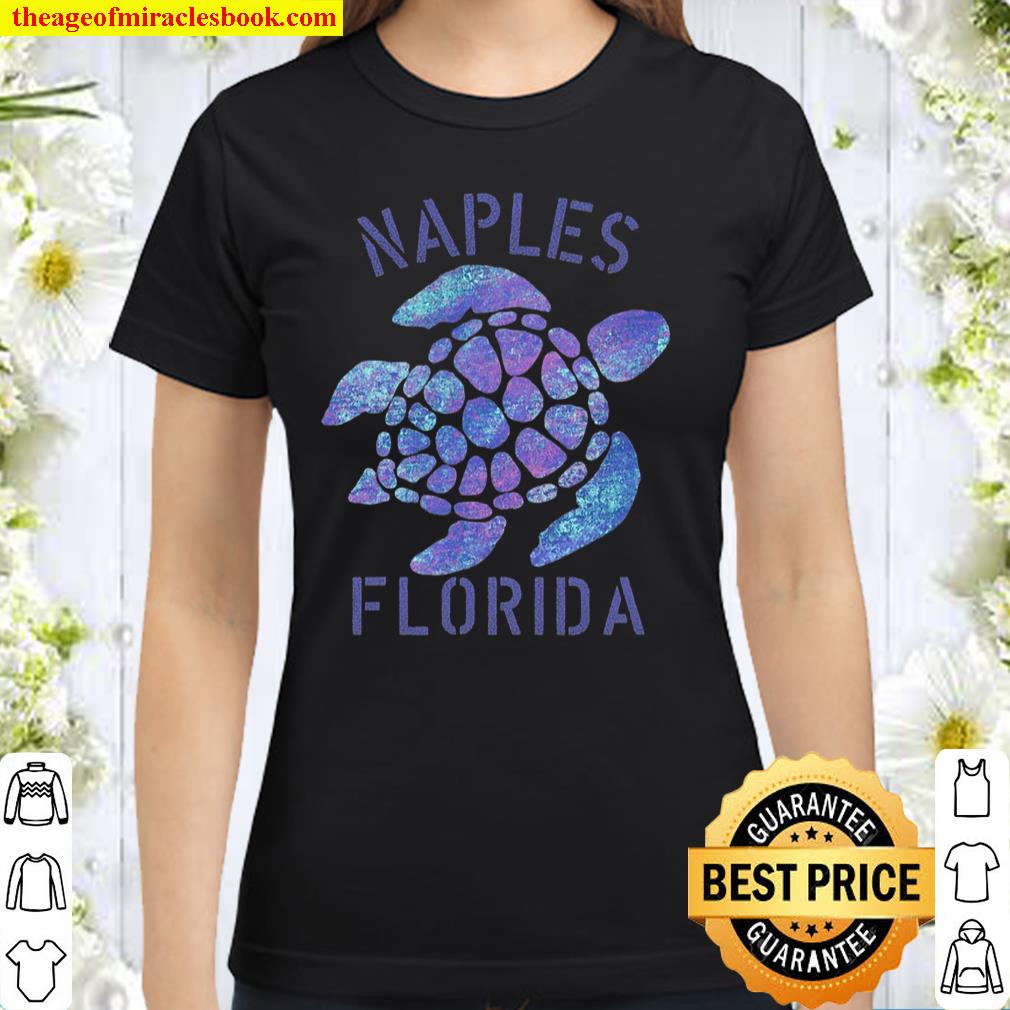 Naples, Florida Beach Design Tribal Turtle Gift Classic Women T-Shirt