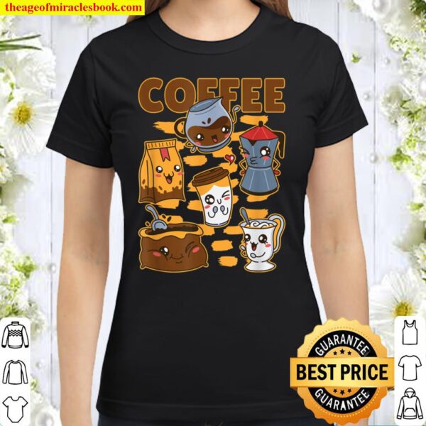 Niedliche Kaffee-Sammlung Espresso-Getränk Classic Women T-Shirt