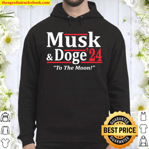 Official Musk And Doge 2024 To The Moon Hoodie