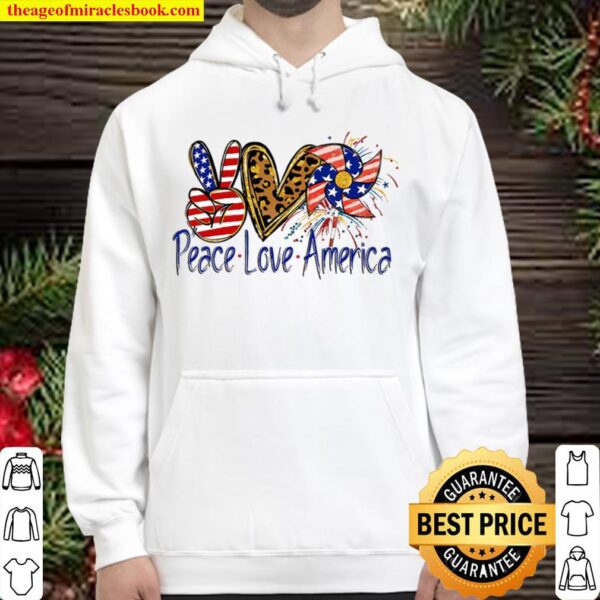 Peace Love America Shirt, 4th Of July Shirt, Red White _ Blue, God Ble Hoodie