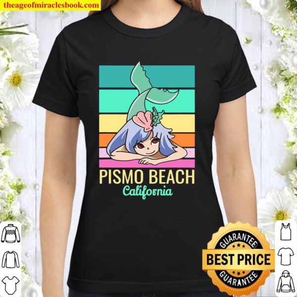 Pismo Beach California Cute Vacation Mermaid Classic Women T-Shirt