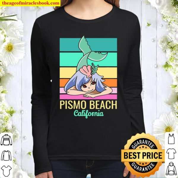 Pismo Beach California Cute Vacation Mermaid Women Long Sleeved