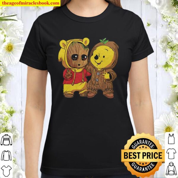 Pooh And Groot Classic Women T-Shirt