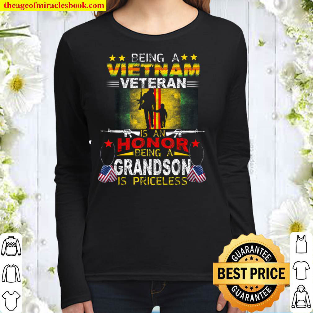 Proud Grandson Vietnam Veteran Vintage Shirt Militaty Men s Women Long Sleeved
