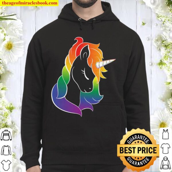 Rainbow Unicorn Awareness Unicorn Gift, Pride LGBT Hoodie