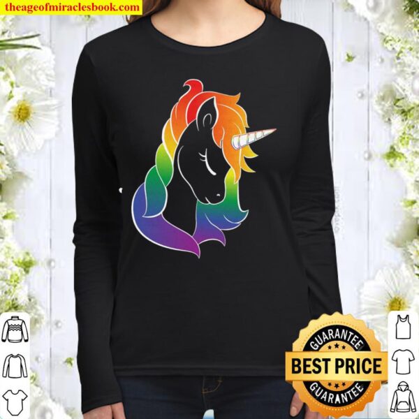 Rainbow Unicorn Awareness Unicorn Gift, Pride LGBT Women Long Sleeved