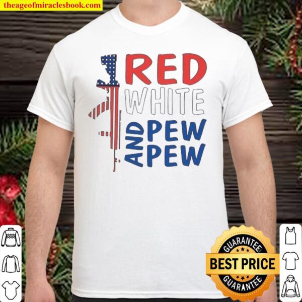 Red white hot sale pew shirt