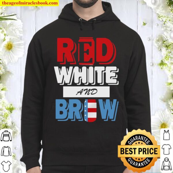 Red White and Brow America 4th of july Hoodie