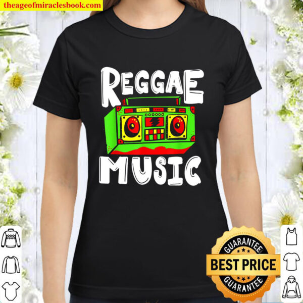 Reggae Music Boombox Rastafari Jamaican Classic Women T Shirt