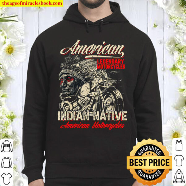 Retro Vintage American Motorcycle Indian for Old Biker Men Hoodie