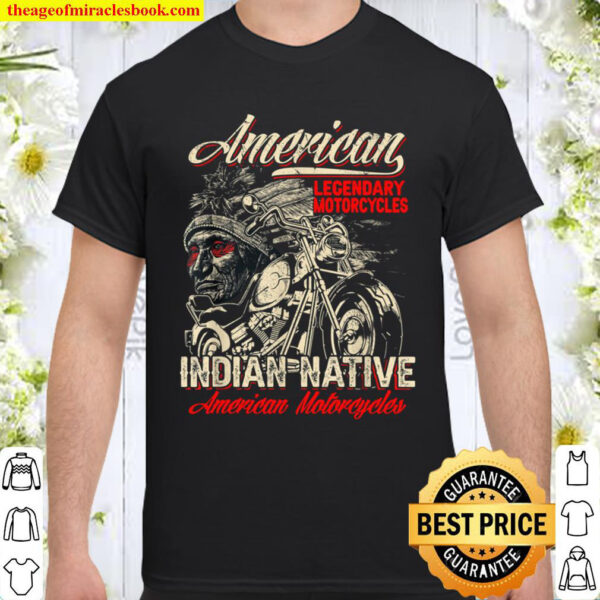 Retro Vintage American Motorcycle Indian for Old Biker Men Shirt