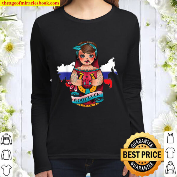 Russland-Flagge Russland Matryoshka CCCP Putin Geschenk Women Long Sleeved