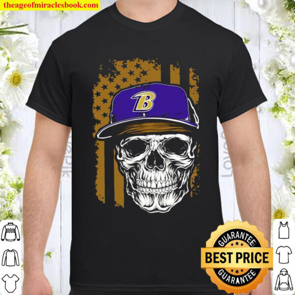 Skull hat Baltimore Ravens American flag Shirt