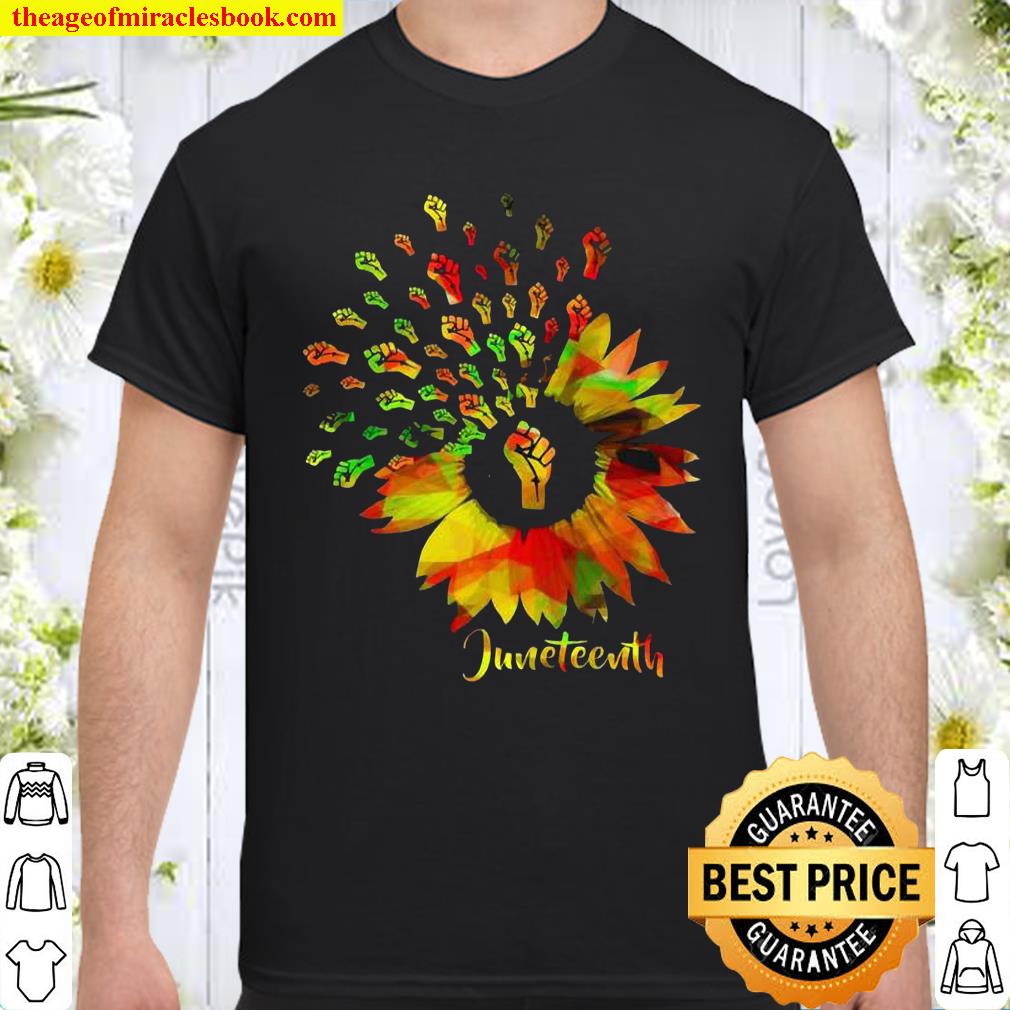 Sunflower Juneteenth strong hand African pride t-shirt