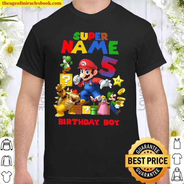 Super Mario Birthday  long Sleeve and Short Sleeve Shirt Custom personalized shirts for all family