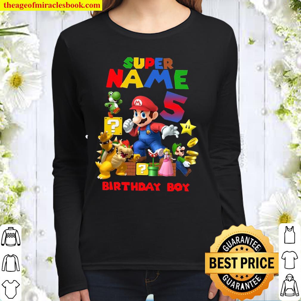 Super Mario Birthday  long Sleeve and Short Sleeve Shirt Custom personalized shirts for all family