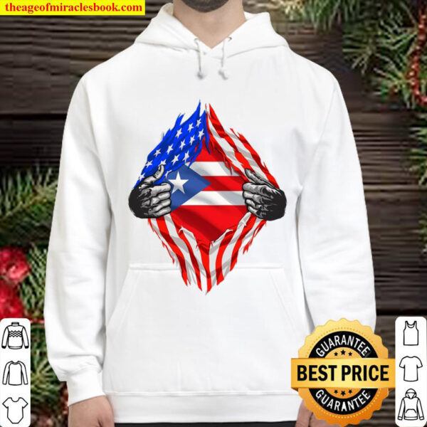 Super Puerto Rican Heritage Puerto Rico Roots Usa Flag Gift Hoodie