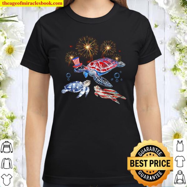 TURTLE - 4TH OF JULY AMERICAN Classic Women T-Shirt