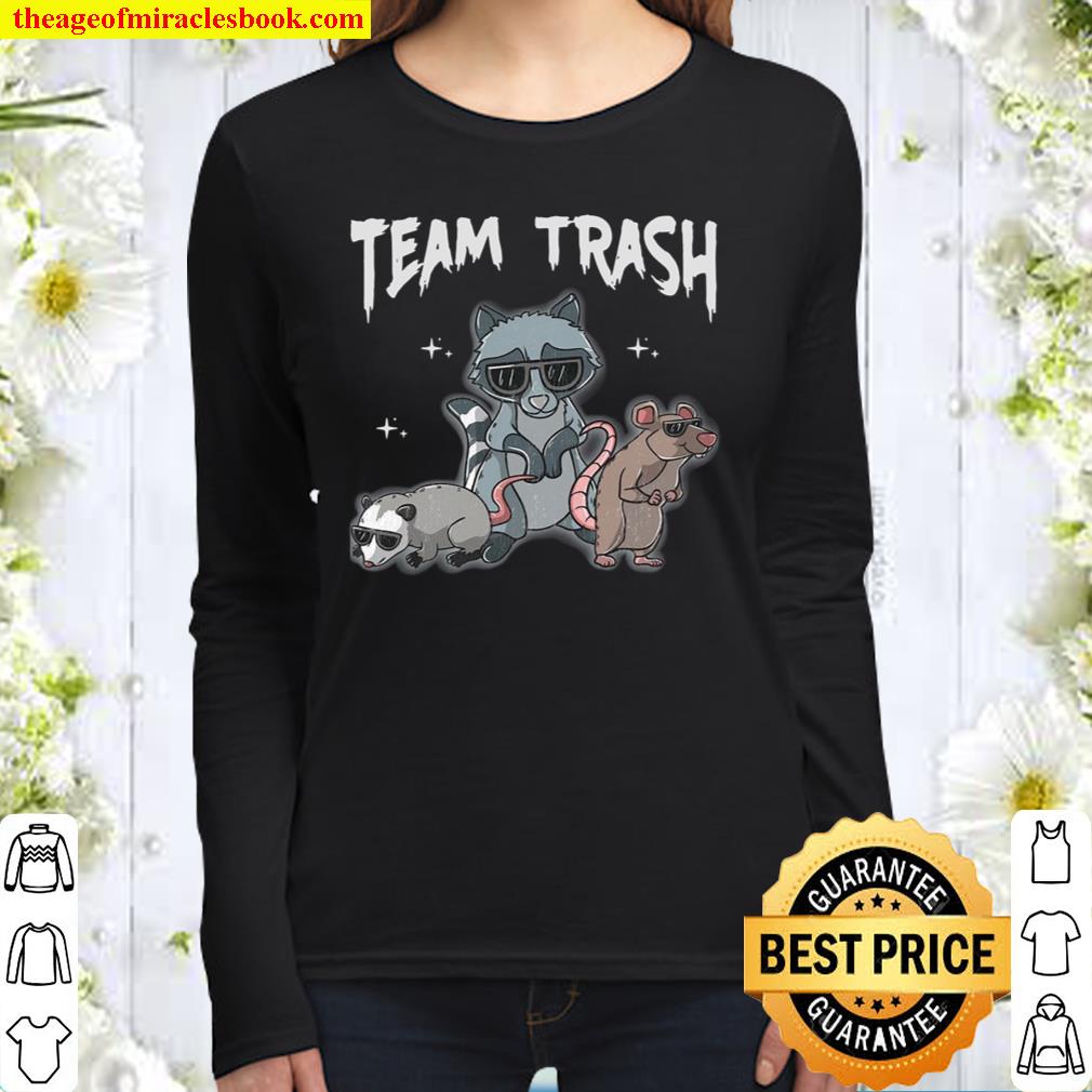 Team Trash Shirt Animal Gang Opossum Raccoon Rat Garbage Women Long Sleeved