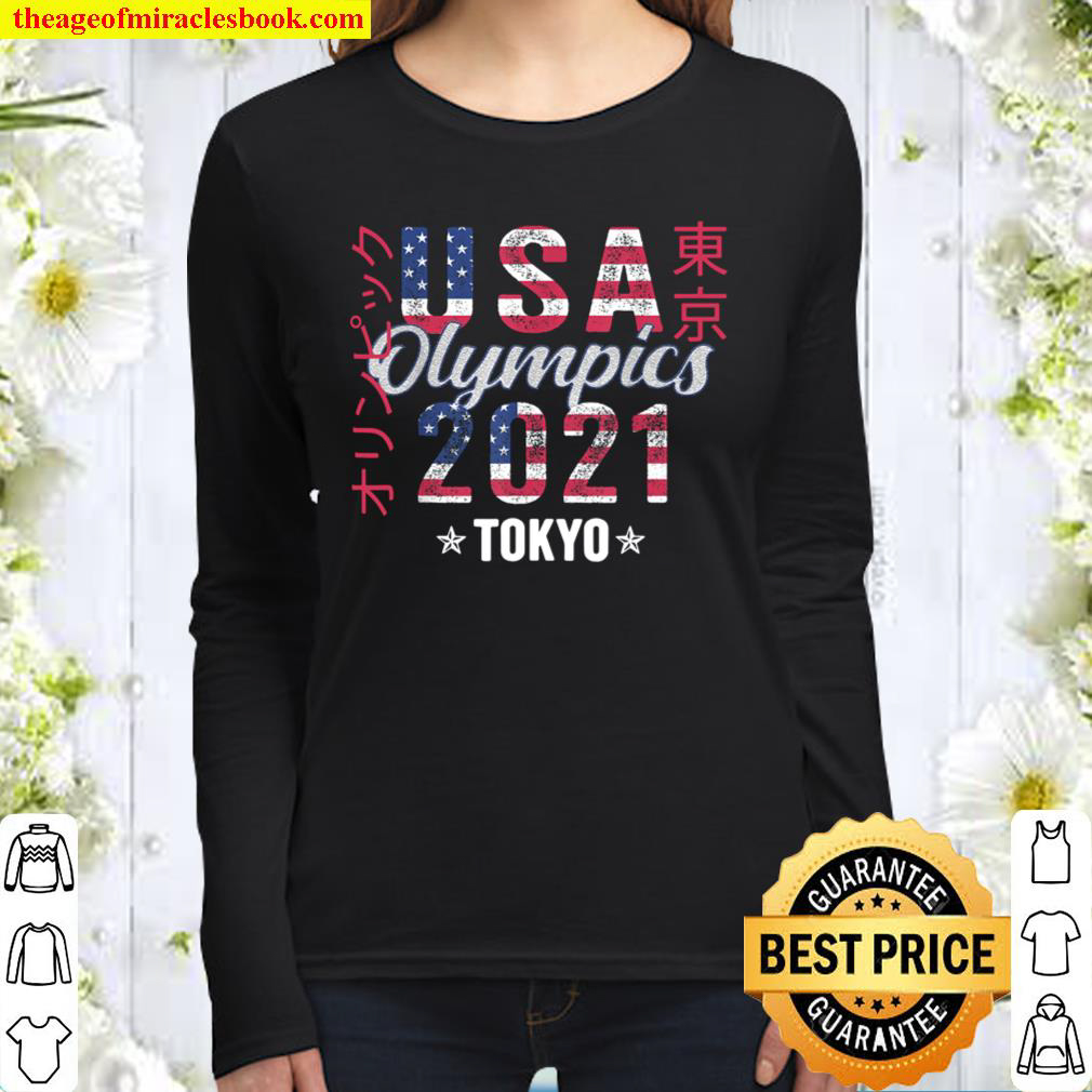 Team USA Shirt for American Flag Tokyo Olympics 2021 Women Long Sleeved