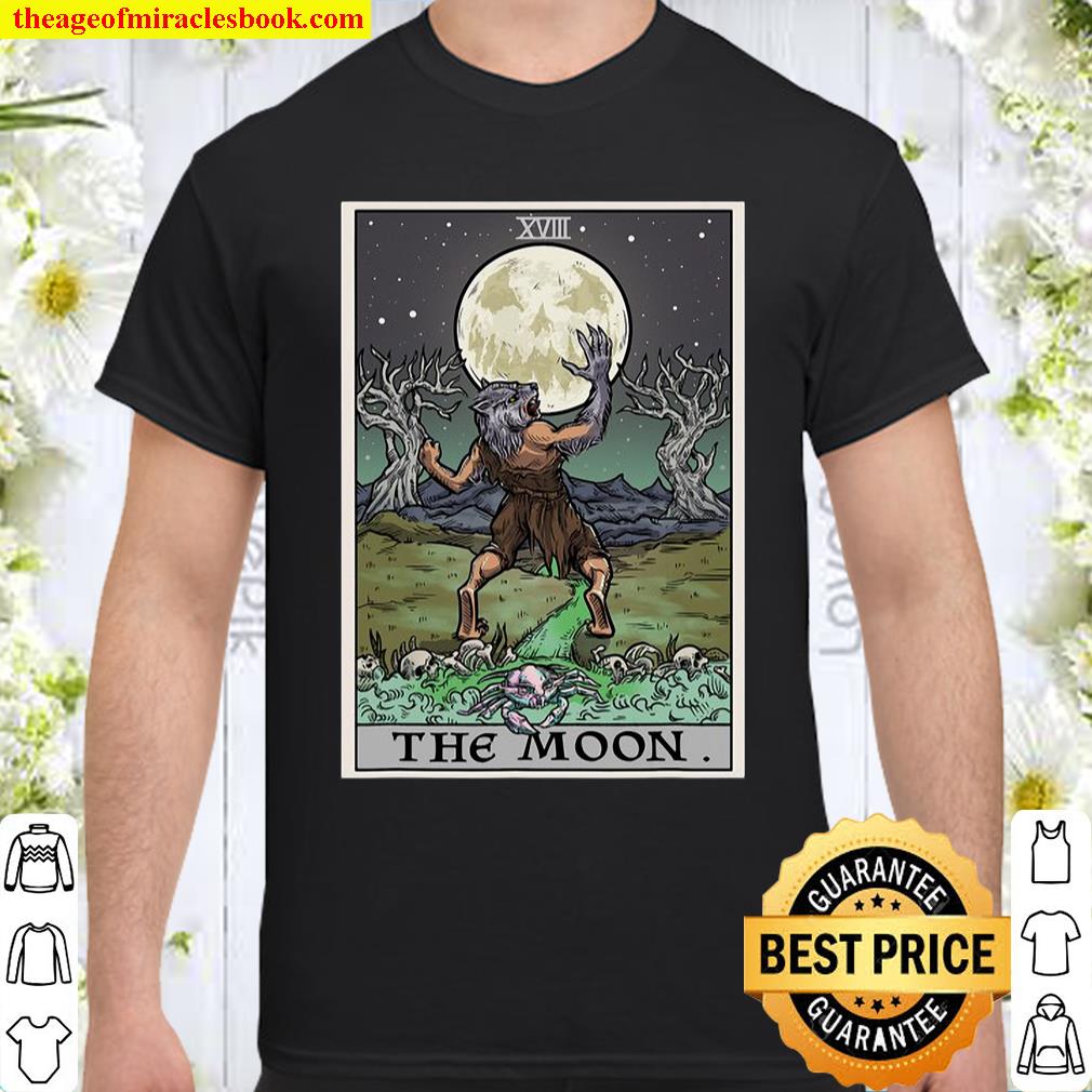The Moon Tarot Card Halloween Werewolf Gothic Witch Horror Shirt
