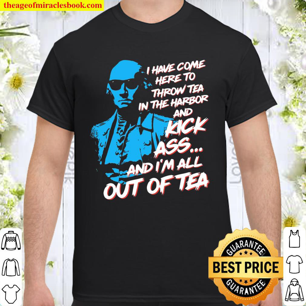 Throw Tea In The Harbor George Washington Portrait With Sunglasses Pol Shirt