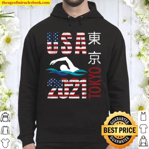 Tokyo Olympics 2021 USA Team swimming American Flag Hoodie
