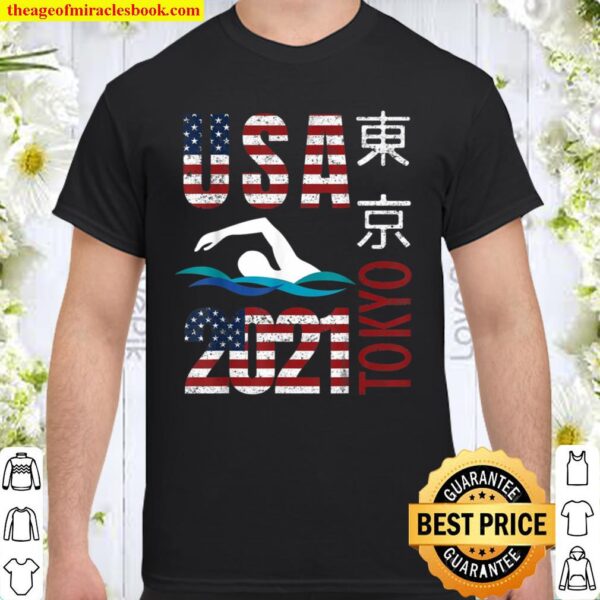 Tokyo Olympics 2021 USA Team swimming American Flag Shirt