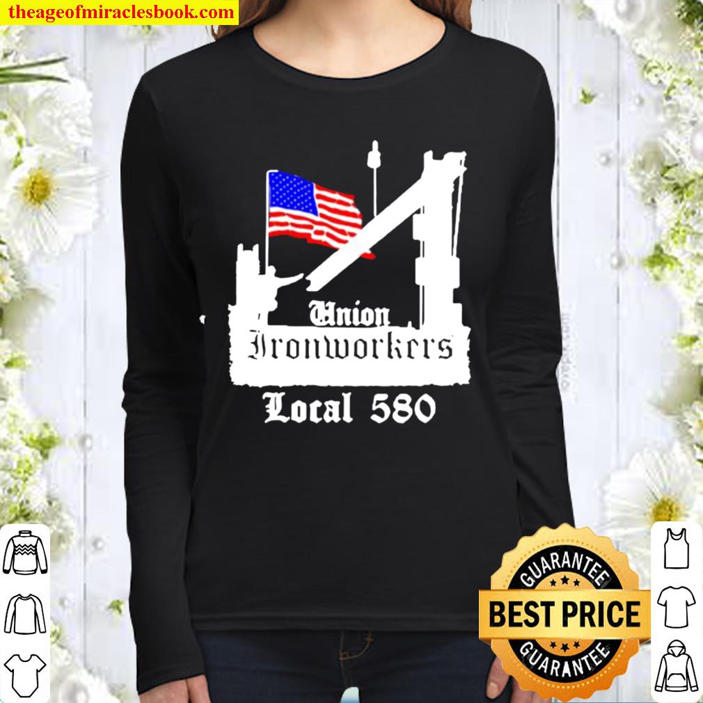 Union ironworkers local 580 American flag Women Long Sleeved