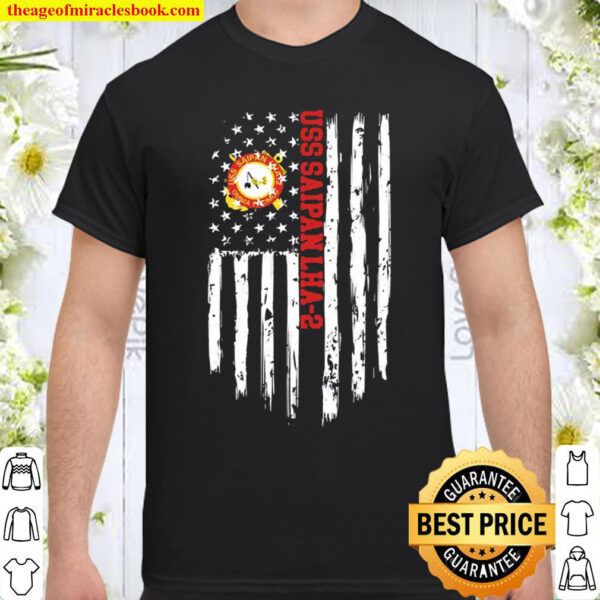 Uss Saipan Lha-2 American Flag Pullover Shirt