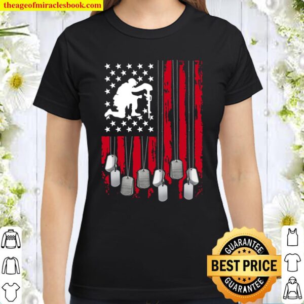 Veteran Dogtag American Flag Classic Women T-Shirt