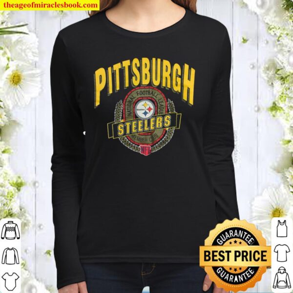 Vintage 1980_s Pittsburgh Steelers Football Raglan Women Long Sleeved