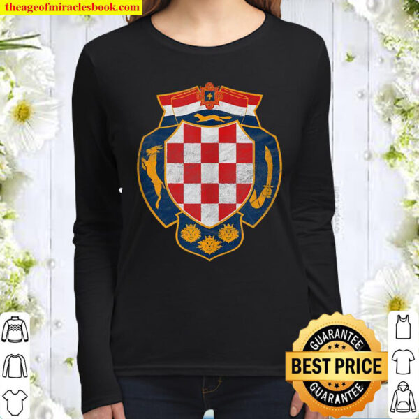 Vintage Coat Of Arms Croatia Women Long Sleeved