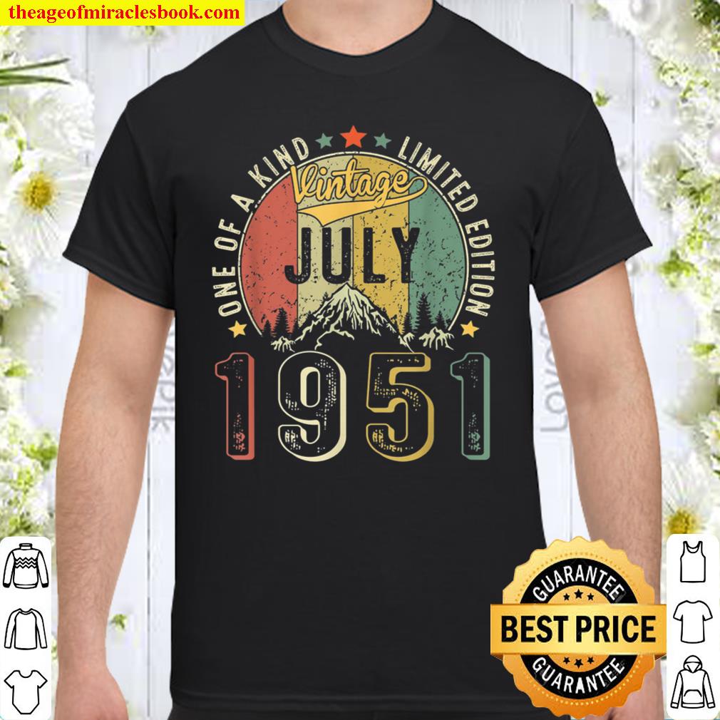 Vintage July 1951 One Of A Kind Limited Edition Custom Birthday Shirt